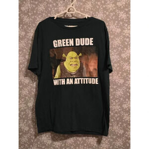 Men's Dreamworks Shrek T-Shirt XL Dark‎ Green